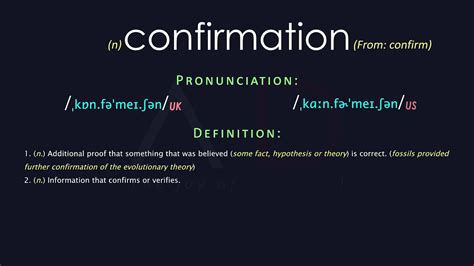 confirmed meaning.